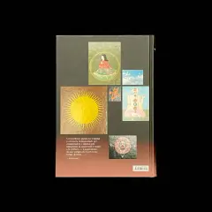 Copertina di libro con immagini di simboli spirituali, tra cui un sole radioso e figure meditative, che evocano un immaginario significato.