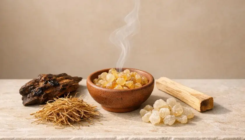 Legno sacro, resine e erbe: ingredienti che evocano il profondo **indigeni significato** di connessione con la natura e le tradizioni ancestrali.