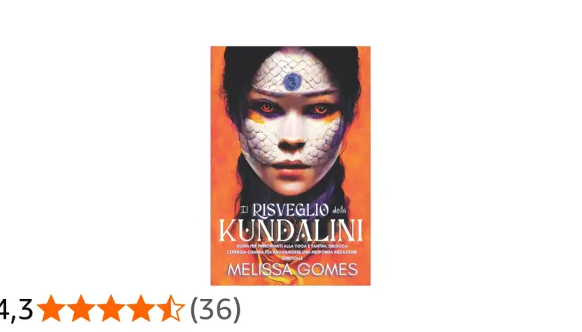 Copertina libro "Il Risveglio della Kundalini", con volto stilizzato e testo che spiega il kundalini significato.
