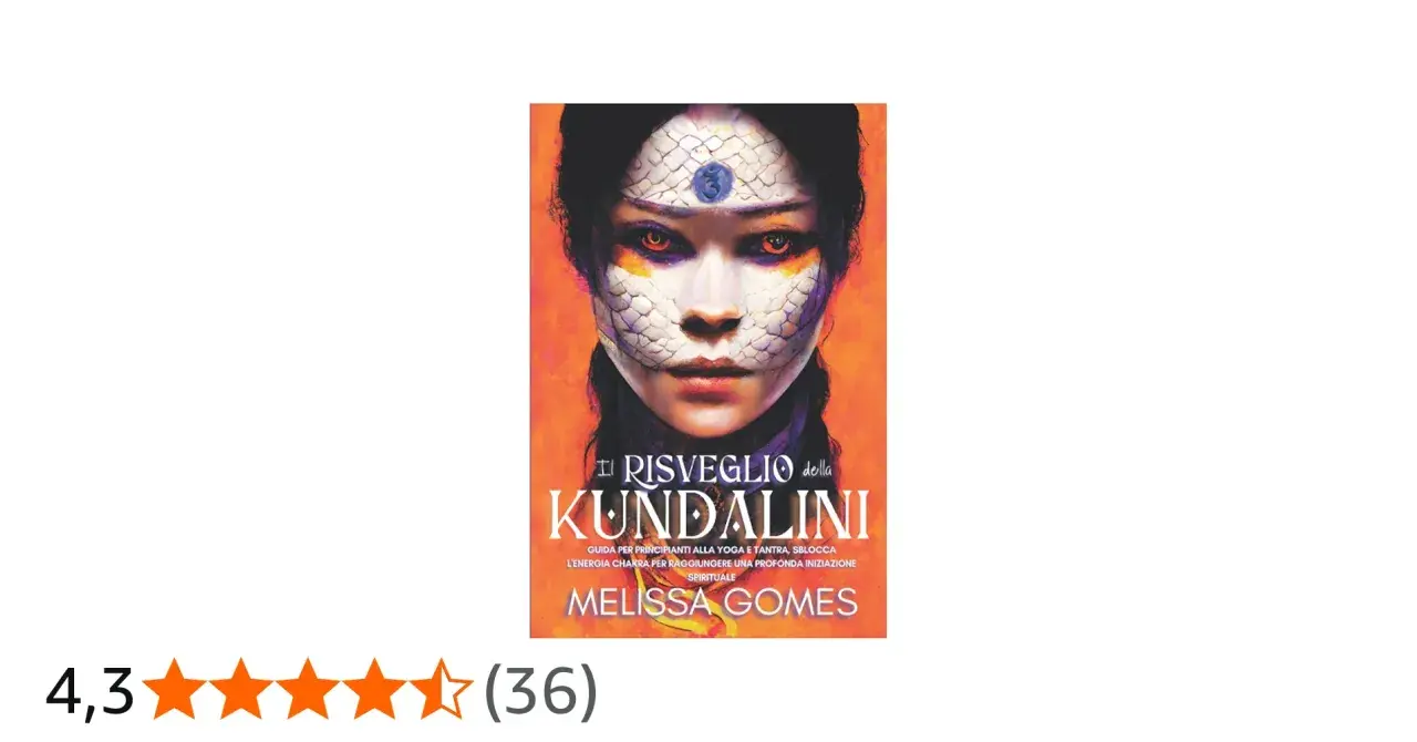 Copertina libro "Il Risveglio della Kundalini", con volto stilizzato e testo che spiega il kundalini significato.